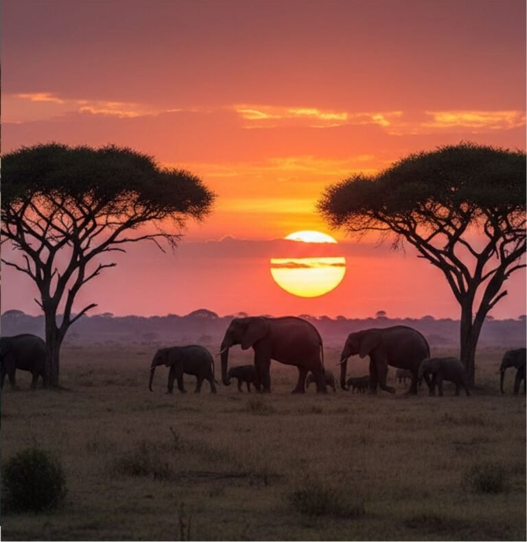 kenya-szafari-vadon-elefantok-naplemente-diani-beach